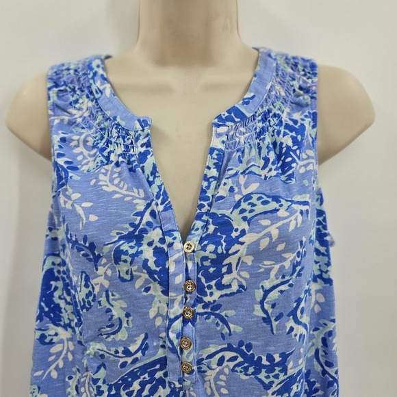 Lilly Pulitzer Blue and White Printed Tunic Top - Picture 2 of 11